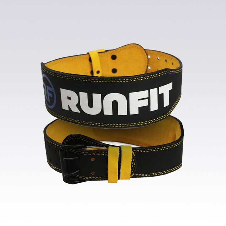 Cinturón de levantamiento de cuero - negro - RUNFIT Accesorios Fitness