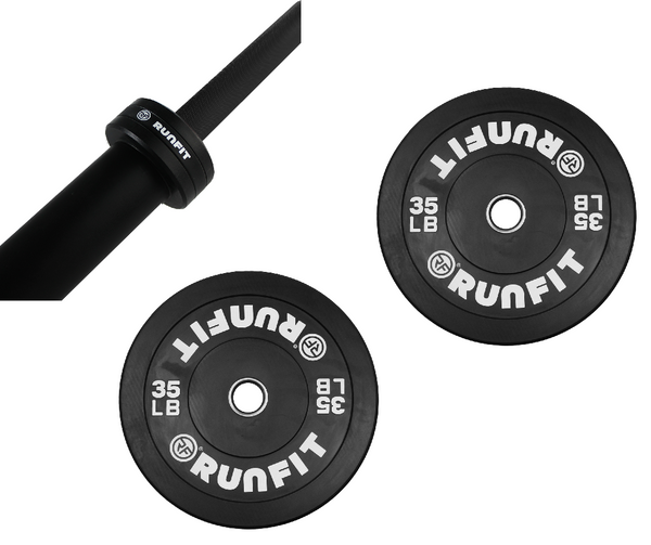 Barra RUNFIT 20kg - Negra  + Par Discos 35LBS