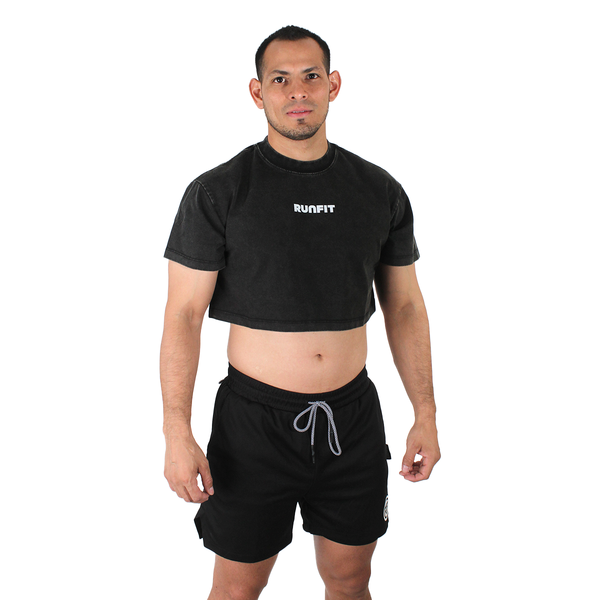 Playera - Crop Top Classic RUNFIT Ceniza H