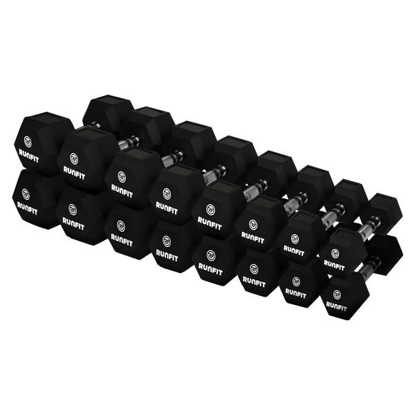 Pack 550 lb Mancuernas Hexagonales (5 a 50 lb) RUNFIT