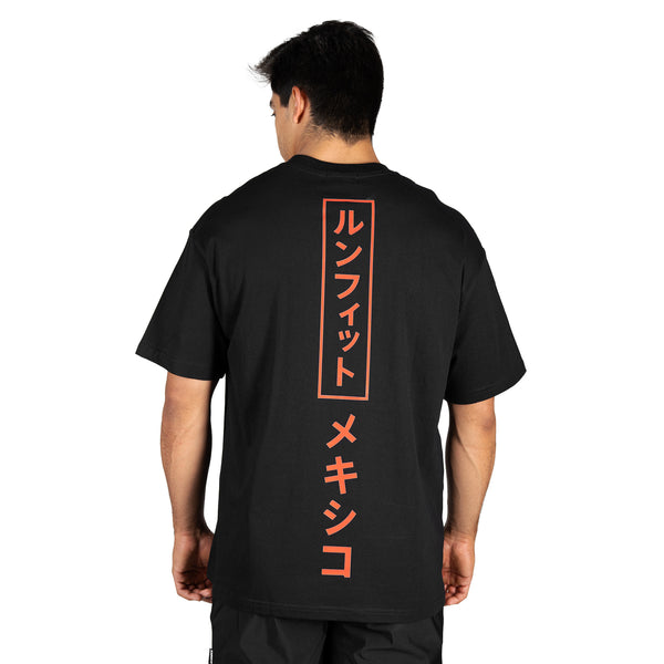 Playera - Oversized Runfit México Katakana y Kanji red