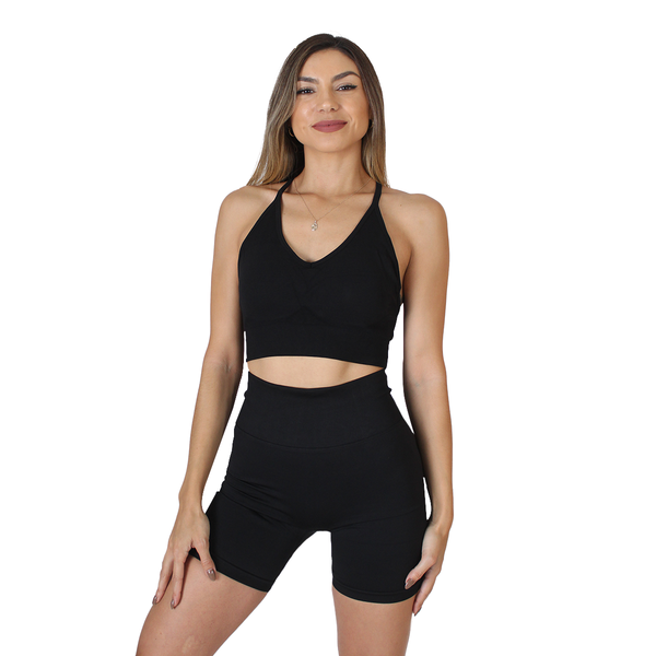 Set - Short + Sport bra - Negro