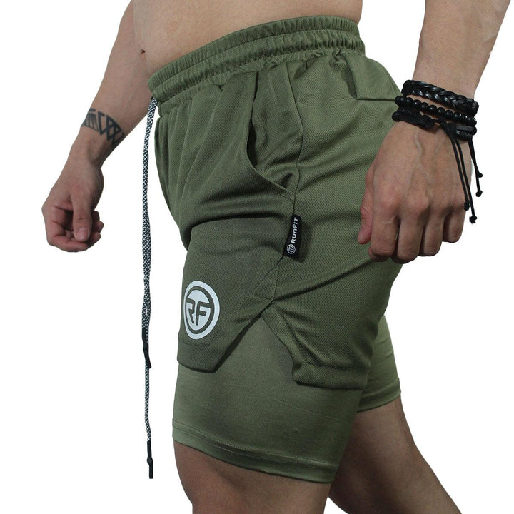 SHORT - VERDE MILITAR - RUNFIT Accesorios Fitness