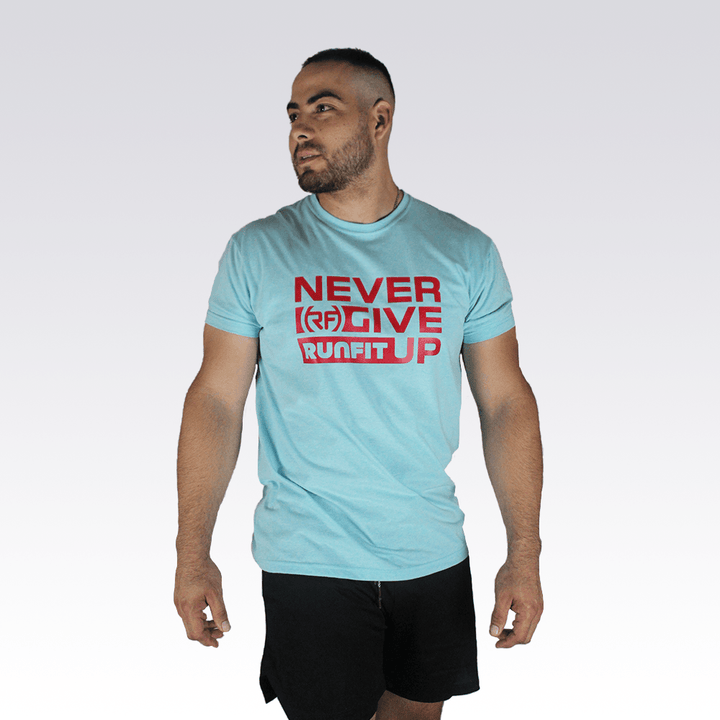 Playera - Never give up - RunFit - go for it
