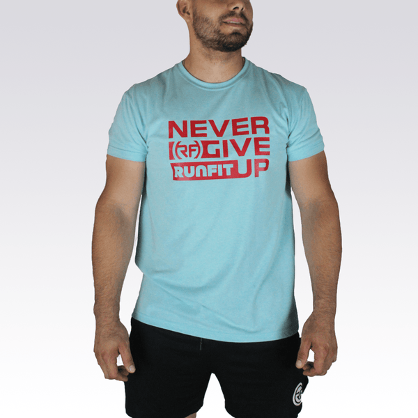 Playera - Never give up - RunFit - go for it