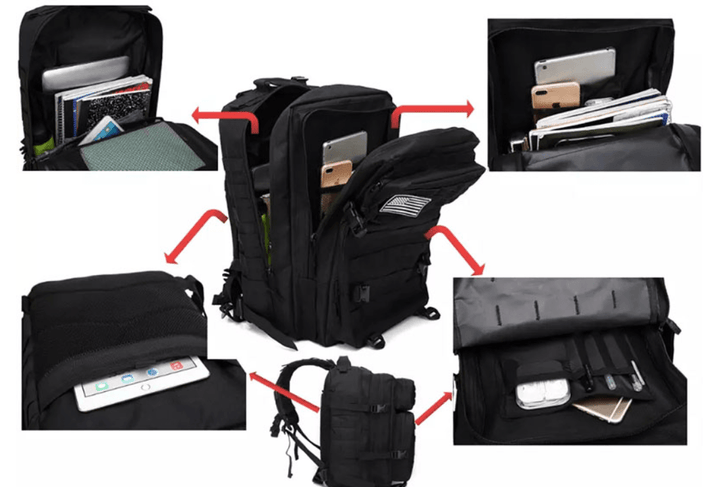 Mochila Táctica 45L - Camo negro - RUNFIT Accesorios Fitness