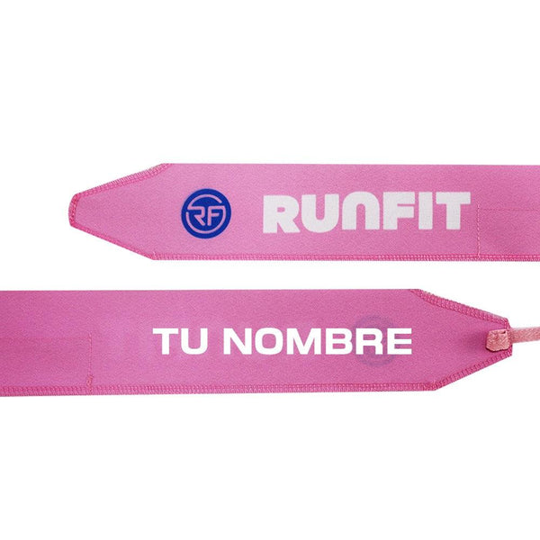 Muñequeras de Tela - Rosa PERSONALIZADA - RunFit - go for it