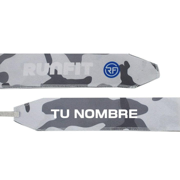 Muñequeras de Tela - Camo gris PERSONALIZADA - RunFit - go for it