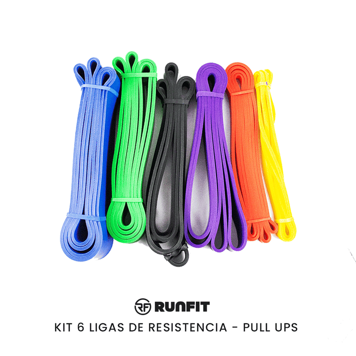 kit 6 ligas de resistencia - pull ups - RunFit - go for it