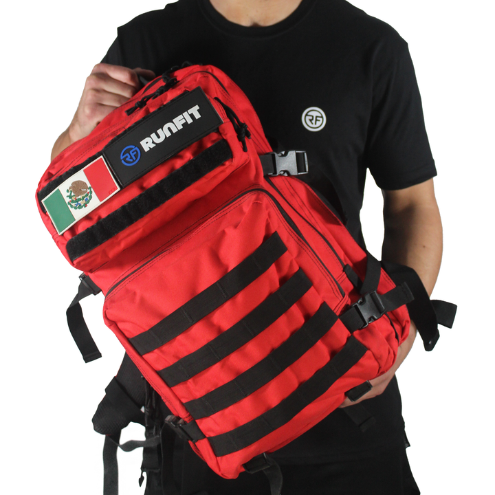 Mochila Táctica 45L - Roja negra - RUNFIT Accesorios Fitness