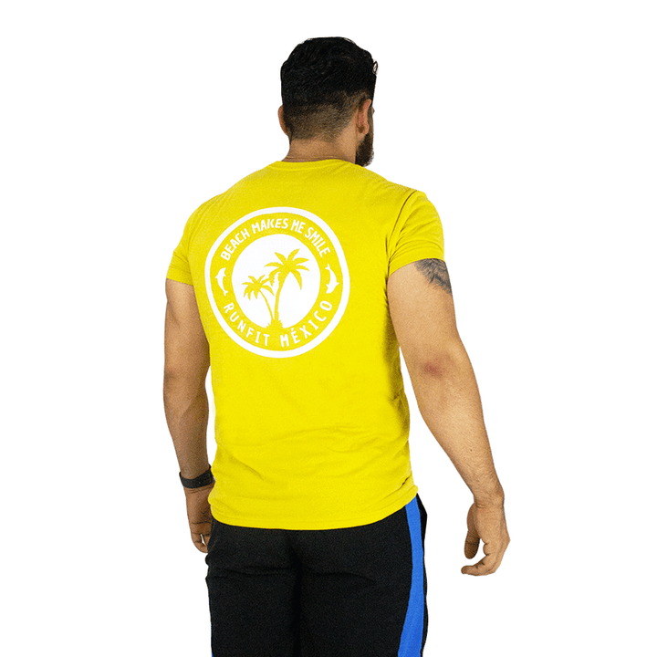 Playera_Beach makes me smile_Yellow