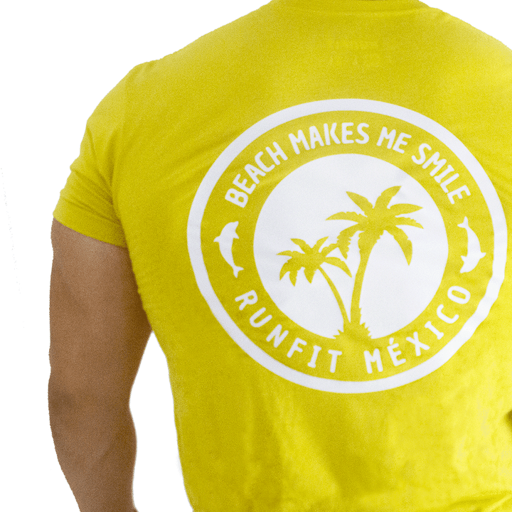 Playera_Beach makes me smile_Yellow