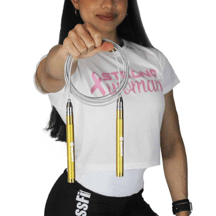Speed rope PREMIUM - dorada - RUNFIT Accesorios Fitness